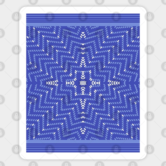 Shibori Ikat Indigo Blue Pattern Sticker by justrachna